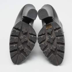 Pre Owned Prada Back Leather Ankle Length Boots Size 37.5