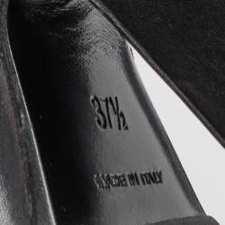 Pre Owned Prada Back Leather Ankle Length Boots Size 37.5