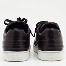 Pre Owned Prada Black Quilted Leather Low Top Sneakers Size 38