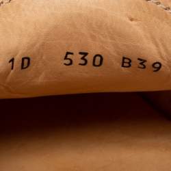 Pre Owned Prada Beige Croc Embossed Leather Bow Slip On Loafers Size 39