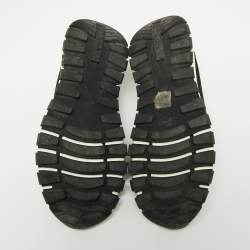 Pre Owned Prada Black Knit Fabric Low Top Sneakers Size 36