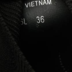 Pre Owned Prada Black Knit Fabric Low Top Sneakers Size 36