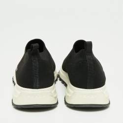 Pre Owned Prada Black Knit Fabric Low Top Sneakers Size 36