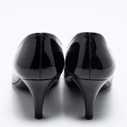 Pre Owned Prada Black Patent Leather Loafer Pumps Size 40.5