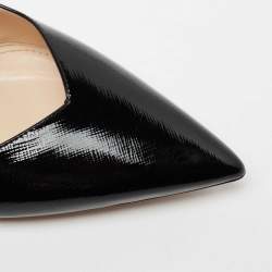 Pre Owned Prada Black Patent Leather Mule Sandals Size 39