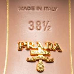 Pre Owned Prada Black Saffiano Vernice Leather Slide Sandals Size 38.5