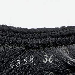 Pre Owned Prada Sport Black Nylon And Patent Leather Scrunch Flats Size 36