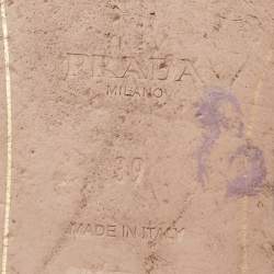 Pre Owned Prada Purple Patent Leather Heart Motif Flat Slide Sandals Size 39