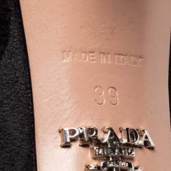 Pre Owned Prada Black Suede Wave Cut-Out Pumps Size 39
