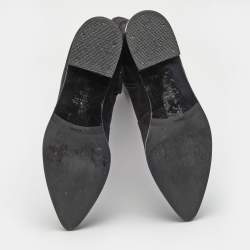 Pre Owned Prada Black Suede Knee Length Boots Size 40.5