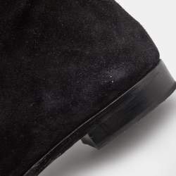 Pre Owned Prada Black Suede Knee Length Boots Size 40.5