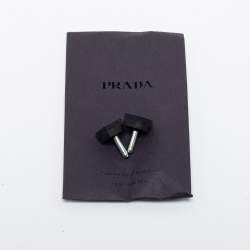Prada Black Saffiano Patent Leather Peep Toe Mules Size 38.5