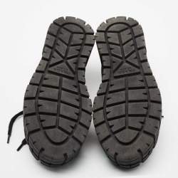 Pre Owned Prada Black Sequin Double Wheel Platform Sneakers Size 38.5