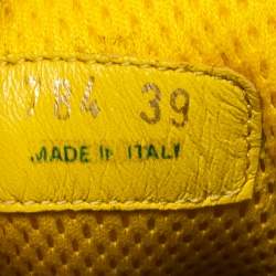 Pre Owned Prada Black Mesh Crystal Embellished Low-Top Sneakers Size 39