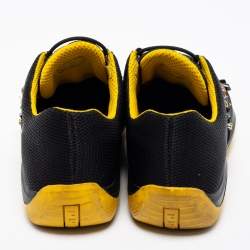 Pre Owned Prada Black Mesh Crystal Embellished Low-Top Sneakers Size 39