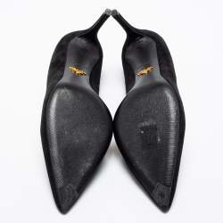 Pre Owned Prada Black Suede Pointed Toe Pumps Size 40.5