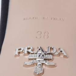 Pre Owned Prada Black Fabric Crystal Embellished Slide Sandals Size 38