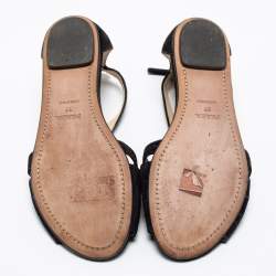 Pre Owned Prada Black Suede Cutout Sandals Size 37