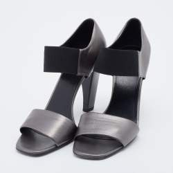 Prada Grey Leather Ankle Strap Sandals Size 39