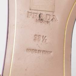 Prada Purple Patent Leather Heart Motif Flat Slide Sandals Size 38.5