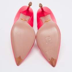Pre Owned Prada Neon Pink Saffiano Leather Pointed-Toe Pumps Size 38