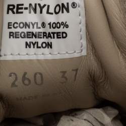 Pre Owned Prada Beige Nylon Gabardine Double Wheel Sneakers Size 37