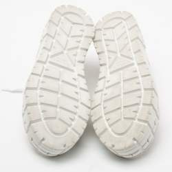 Pre Owned Prada Beige Nylon Gabardine Double Wheel Sneakers Size 37