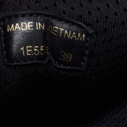 Pre Owned Prada Black/White Nylon Lace Up Sneakers Size 39