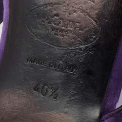Pre Owned Prada Purple Satin Crystal Embellished Thong Flats Size 40.5