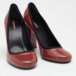Pre Owned Prada Sports Vermilion Patent Leather Pumps Size 38.5
