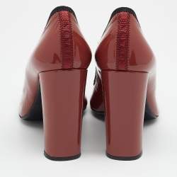 Pre Owned Prada Sports Vermilion Patent Leather Pumps Size 38.5