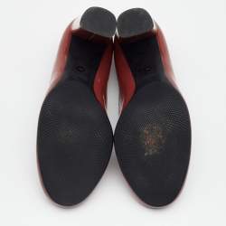 Pre Owned Prada Sports Vermilion Patent Leather Pumps Size 38.5