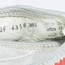 Pre Owned Prada Red Patent Leather and Leather Scrunch Ballet Flats Size 38.5