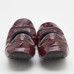 Prada Burgundy Patent Leather Scrunch Ballet Flats Size 39