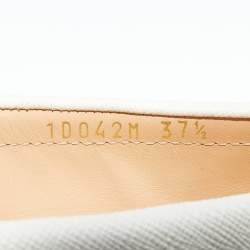 Pre Owned Prada White Leather Bow Loafers Size 37.5