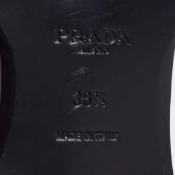 Pre Owned Prada Black Leather Penny Loafers Size 38.5
