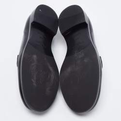 Pre Owned Prada Black Leather Penny Loafers Size 38.5