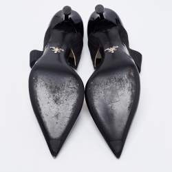 Pre Owned Prada Black Patent Leather and Elastic Mary Jane Pumps Size 38