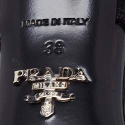 Pre Owned Prada Black Patent Leather and Elastic Mary Jane Pumps Size 38