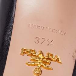 Pre Owned Prada Black Leather Pointed Toe Platform Pumps Size 37.5