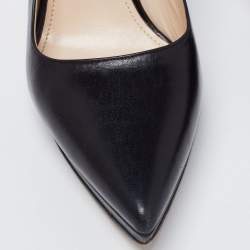 Pre Owned Prada Black Leather Pointed Toe Platform Pumps Size 37.5