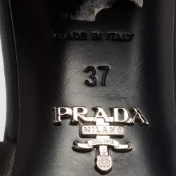 Pre Owned Prada Black Quilted Leather Block-Heel Slide Sandals Size 37