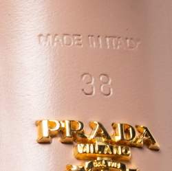 Prada Beige Patent Leather Platform Pumps Size 38