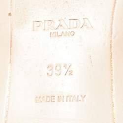 Pre Owned Prada Purple Velvet And Leather Crystal Embellished Flat Slide Sandals Size 39.5