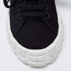 Pre Owned Prada Black Canvas Wheel Cassetta Low-Top Sneakers Size 37.5