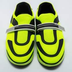 Prada Neon Green/Black Mesh Cloudbust Low Top Sneakers Size 40