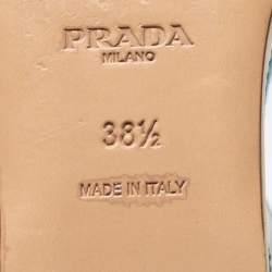 Prada Multicolor Leather Wedge Ankle Strap Sandals Size 38.5