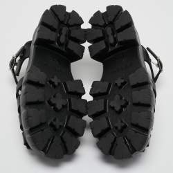 Pre Owned Prada Black Rubber Platform Sandals Size 37