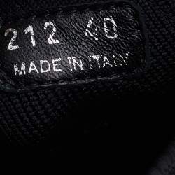 Pre Owned Prada Black Knit Fabric and Rubber Velcro Strap Low Top Sneakers Size 40