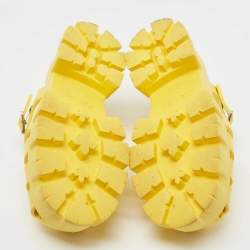 Pre Owned Prada Sunny Yellow Rubber Soft Cage Platform Sandals Size 39